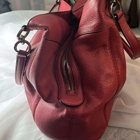 Coach Lexy Large Strawberry Pink Pebble Leather Shoulder Bag - Picture 11 of 16